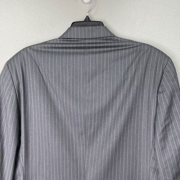 Lauren Ralph Lauren Sport Coat Mens 42R Stripe Gray Blazer Suit Jacket 100% Wool - Picture 9 of 11